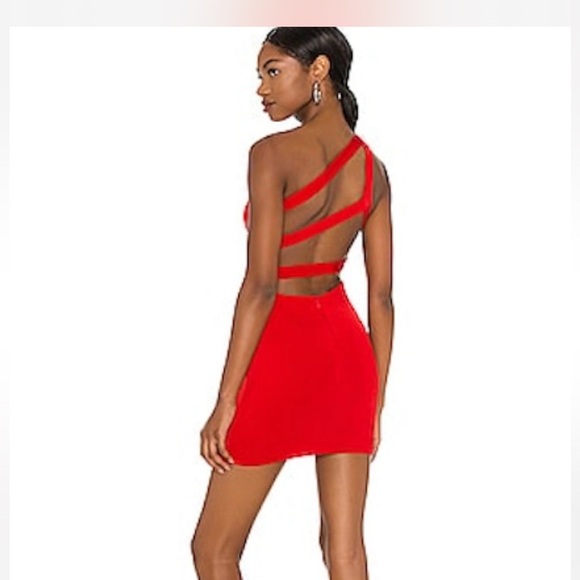 Superdown Darvey Strappy Back Mini Dress in Red Sz M - Picture 2 of 5